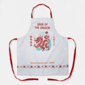 Chinees Papercut Rode Draak Maan Nieuwjaar 2024 Schort (Voorkant)