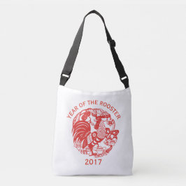 Chinees papercut Rooster Jaar 2017 Canvas tas