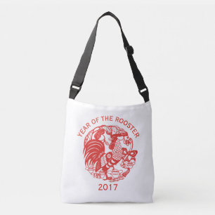Chinees papercut Rooster Jaar 2017 Canvas tas