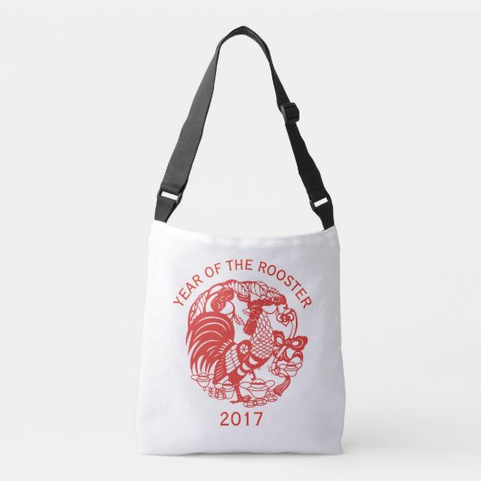 Chinees papercut Rooster Jaar 2017 Canvas tas (Voorkant)