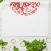 Chinees Papercut Rooster Jaar 2017 Handdoek7 Theedoek (Gevouwen)