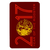 Chinees Papercut Rooster Jaar 2017 Magneet (Verticaal)