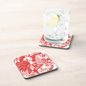 Chinees Papercut Rooster Jaar 2017 onderzetter 1 (Rechterzijde)