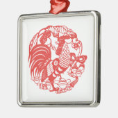 Chinees Papercut Rooster Jaar 2017 Ornament (Links)