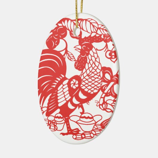 Chinees Papercut Rooster Jaar 2017 ornament 2 (Links)