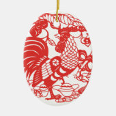 Chinees Papercut Rooster Jaar 2017 ornament 2 (Voorkant)