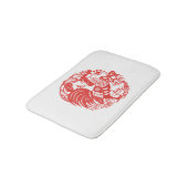 Chinees Papercut Rooster Jaar 2017 witte badmat (Gekanteld)
