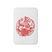 Chinees Papercut Rooster Jaar 2017 witte badmat (Voorkant Verticaal)