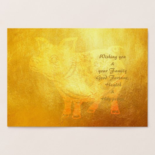 Chinees Papercut Varkensjaar 2019 Luxe Kraft Kaart (Binnen)