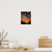 Chinees Papier Lantaarns Landscape Art Print Poste (Keuken)