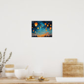 Chinees Papier Lantaarns Landscape Art Print Poste (Keuken)