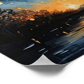 Chinees Papier Lantaarns Landscape Art Print Poste (Hoek)