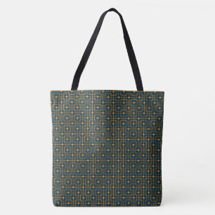 Chinees Patroon, Puntige Oranje Kubische Kubiek Tote Bag