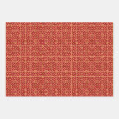 Chinees Patroonrood en goud Inpakpapier Vel (Voorkant)
