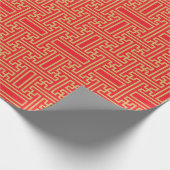 Chinees  Patroonrood goud Cadeaupapier (Hoek)