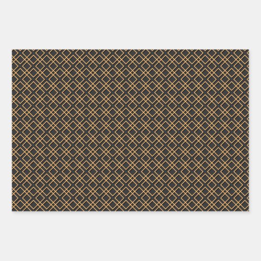 Chinees patroonzwart en goud inpakpapier vel (Voorkant 3)