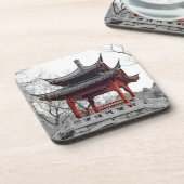 Chinees paviljoen bier onderzetter (Linkerzijde)