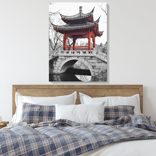 Chinees paviljoen canvas afdruk (Insitu (Slaapkamer))
