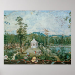 Chinees paviljoen in een Engelse tuin, 18e eeuw Poster