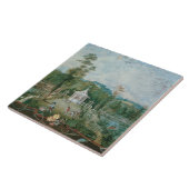 Chinees paviljoen in een Engelse tuin, 18e eeuw Tegeltje (Zijkant)