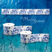 Chinees  Pentijnenblauw en witte bruid Satijnen Lint