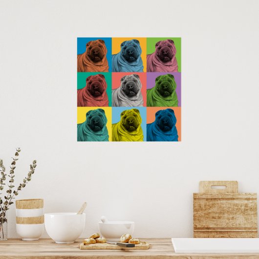 Chinees Pop-art Poster van Shar-Pei (Keuken)