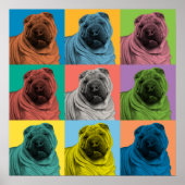 Chinees Pop-art Poster van Shar-Pei (Voorkant)