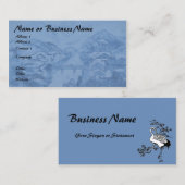 Chinees porselein blauwe kraan Visitekaartje (Voorkant / Achterkant)