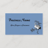 Chinees porselein blauwe kraan Visitekaartje (Achterkant)