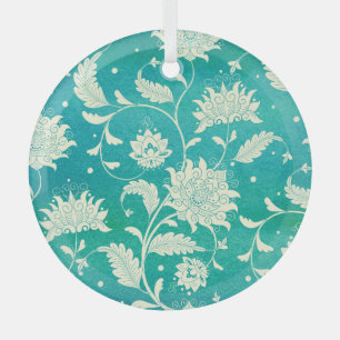Chinees porselein bloemige Waterverf Glas Ornament