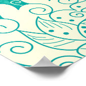 Chinees porselein bloemige Waterverf Poster (Hoek)