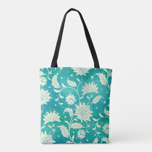 Chinees porselein bloemige Waterverf Tote Bag (Achterkant)