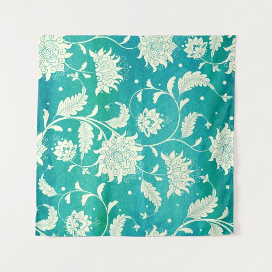 Chinees porselein bloemige Waterverf Wandkleed (Voorkant (horizontaal))