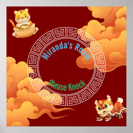 Chinees Poster/deurteken. bewerkbaar Poster