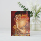  chinees poster oude shanghai vrouw briefkaart (Staand voorkant)
