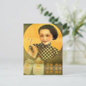  chinees poster oude shanghai vrouw briefkaart (Staand voorkant)