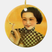  chinees poster oude shanghai vrouw keramisch ornament (Achterkant)