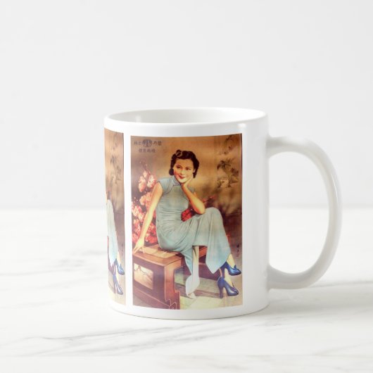  chinees poster oude shanghai vrouw koffiemok (Rechts)