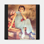  chinees poster oude shanghai vrouw magneet (Voorkant)