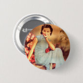  chinees poster oude shanghai vrouw ronde button 5,7 cm (Voorkant /achterkant)