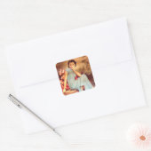 chinees poster oude shanghai vrouw vierkante sticker (Envelop)