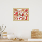 Chinees Poster voor gemengde media voor dierentuin (Keuken)