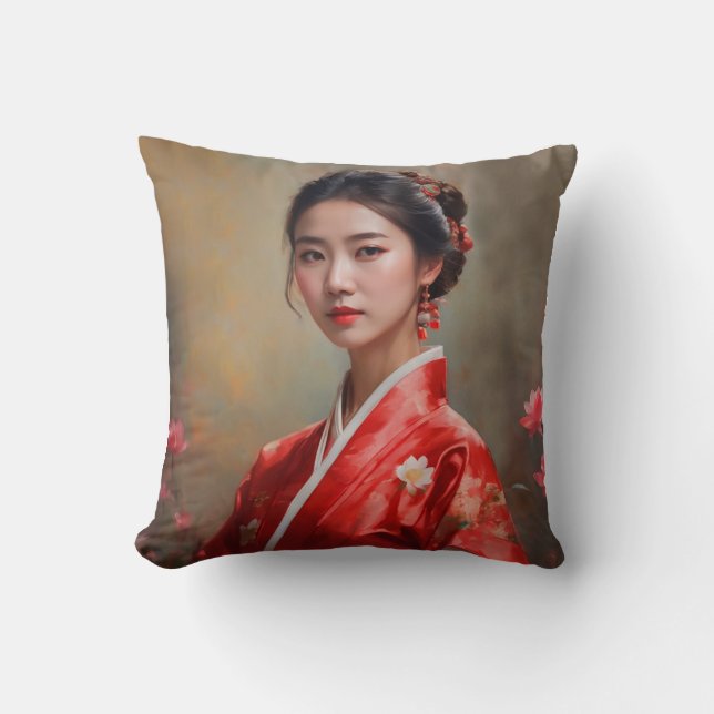 Chinees Prinses Portret Kussen (Voorkant)