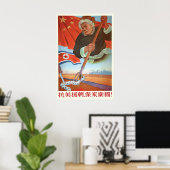 Chinees Propagandaposter Verzet tegen Amerikaanse  Poster (Thuiskantoor)