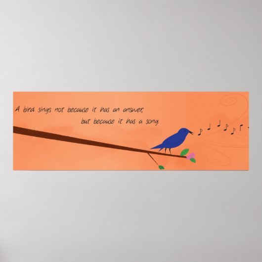 Chinees proverb - een vogelvlucht poster (Voorkant)