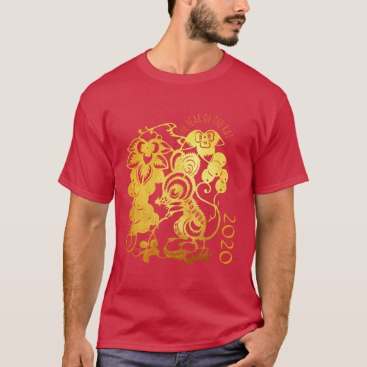 Chinees Rat Year 2020 Grape Mannen T-shirt (Voorkant)
