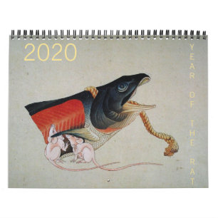 Chinees Rat Year Asian Art Zodiac Custom Calendar Kalender
