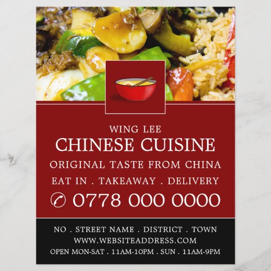 Chinees restaurant Adverteren Flyer (Voorkant)