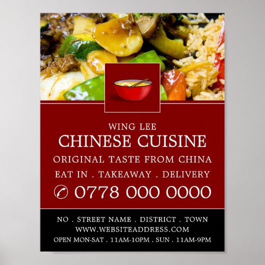 Chinees restaurant Adverteren Poster (Voorkant)
