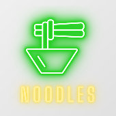 Chinees restaurant Noodles Neon Raamsticker (Vel)